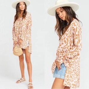Show Me Your Mumu XS Pink Leopard Cliffside Sweater